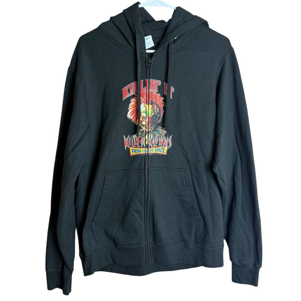 Port And Company Killer Clowns From Outer Space Hoodie Mens Med Black Full Zip